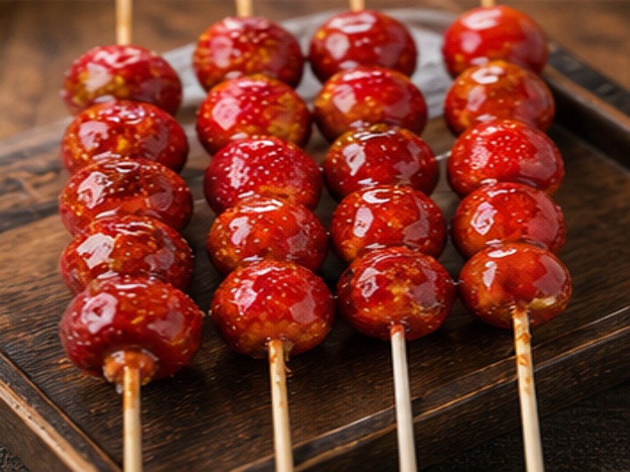 Tanghulu candied fruit skewers